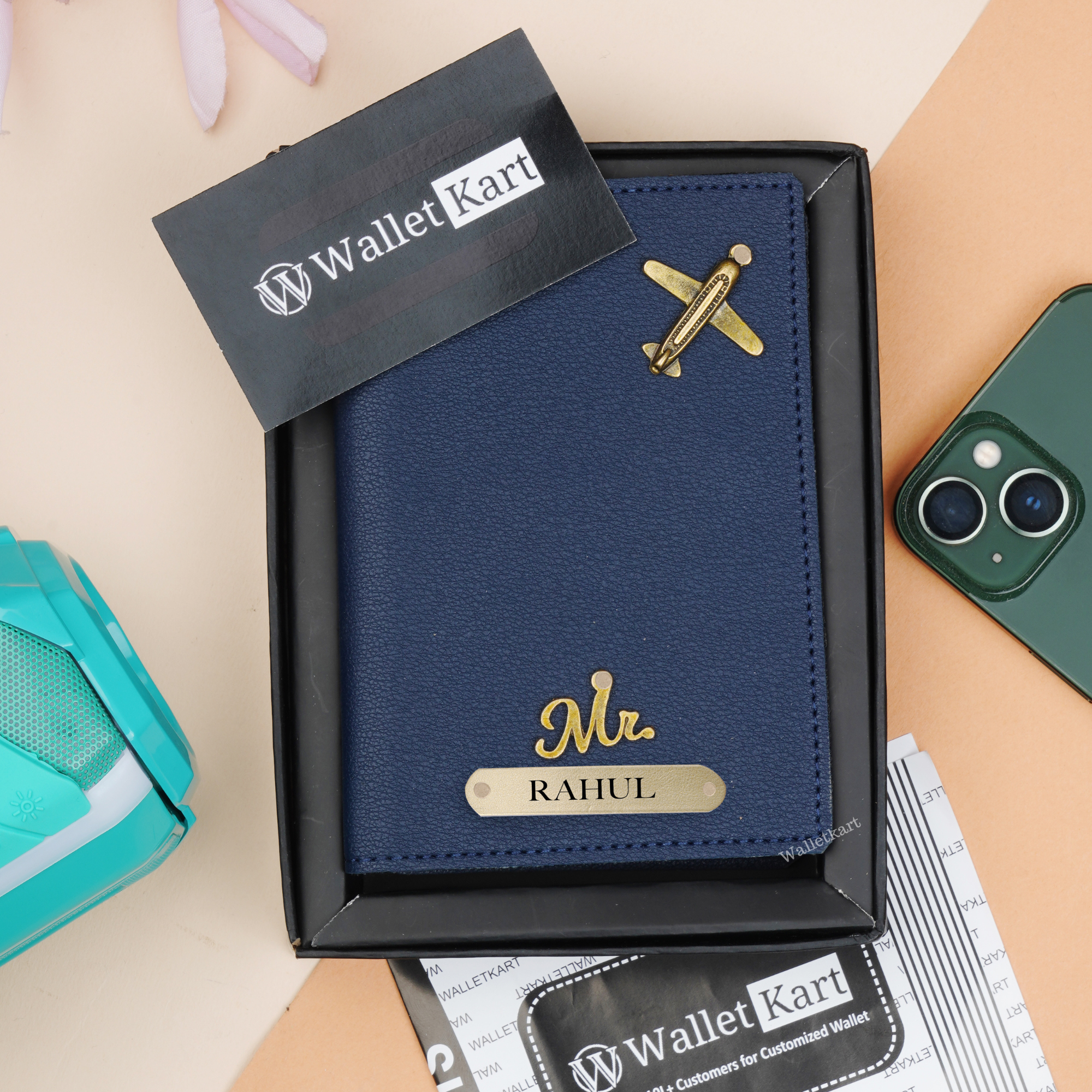 Personalized Passport Cover with Name & Charm