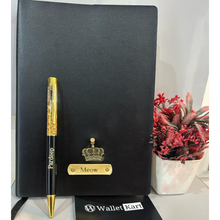 Load image into Gallery viewer, Personalised Men&#39;s Wallet, Pen, Diary &amp; Temperature Bottle  (Black Color Combo)
