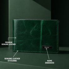 Load image into Gallery viewer, Personalised Handmade Genuine Leather Bifold Wallet for Men | 4 Card Slots + Cash Slot (STYLE ID #29)
