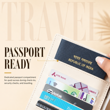 Load image into Gallery viewer, Family Passport Organizer Holder for 3 Passports | Travel Document Wallet with 8 Card Slots, Cash Pocket, Boarding Pass Holder &amp; Secure Snap Closure | Passport Cover for Men &amp; Women (STYLE ID#49)

