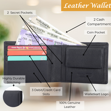 Load image into Gallery viewer, Genuine Leather Wallet for Men (Black)
