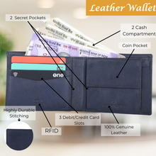 Load image into Gallery viewer, Genuine Leather Wallet for Men (Royal Blue)
