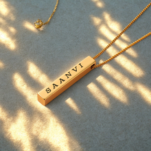 Load image into Gallery viewer, Customized Name 3D Vertical Cuboid Metal Bar Pendant for Boys and Girls
