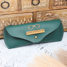 Load image into Gallery viewer, Personalized Leather Name Eyewear Case | Customised Gift for Men/Women
