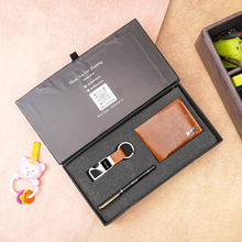 Load image into Gallery viewer, Premium Handcrafted Wallet, Pen &amp; Keychain Combo | Personalized Gift Set for Loved Ones (Style ID #23)
