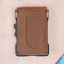 Load image into Gallery viewer, Walletkart RFID Blocking Leather Metal Wallet for Men | Slim Pop-Up Card Holder with Money Clip &amp; ID Window | Vintage Brown (STYLE ID#40)
