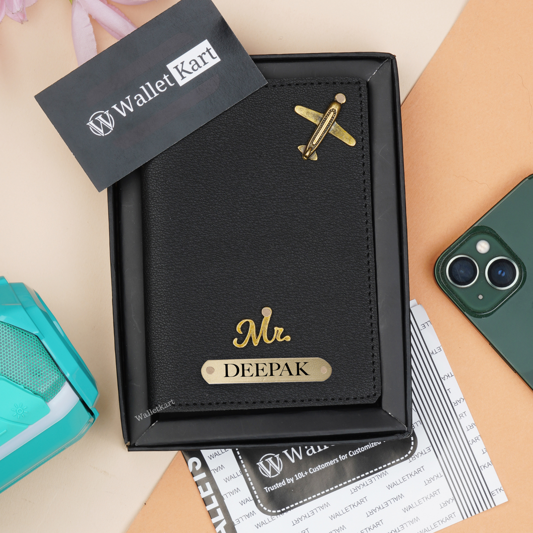 Personalized Passport Cover with Name & Charm