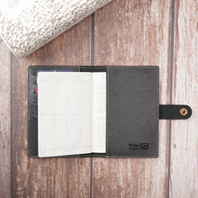 Load image into Gallery viewer, Elegant Leather Passport Cover with Magnetic hook – Customized with Charm &amp; Name embossed on leather strip with hand tool (Handmade Passport Cover)
