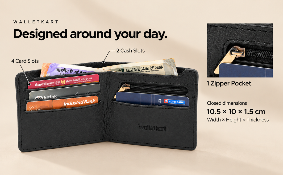 Personalised Leather Men's Wallet with Name & Charm, Perfect Gift option for boyfriend & Husband