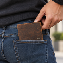 Load image into Gallery viewer, Hunter Genuine Leather RFID Protected Bifold Wallet for Men | 8 Card Slots, Flip ID Window &amp; Coin Pocket (STYLE ID #24)
