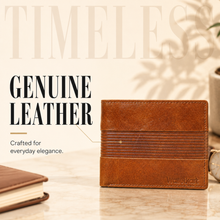 Load image into Gallery viewer, Leather Wallet &amp; Belt Combo for Men, Tan RFID Wallet, Black &amp; Brown Reversible Belt, 6 Card Slots (STYLE ID #15)
