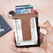 Load image into Gallery viewer, Walletkart RFID Blocking Leather Metal Wallet for Men | Slim Pop-Up Card Holder with Money Clip &amp; ID Window | Vintage Brown (STYLE ID#40)
