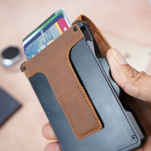 Load image into Gallery viewer, Walletkart RFID Blocking Leather Metal Wallet for Men | Slim Pop-Up Card Holder with Money Clip &amp; ID Window | Vintage Brown (STYLE ID#40)

