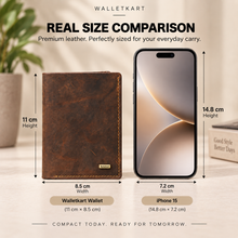 Load image into Gallery viewer, Hunter Genuine Leather Vertical Wallet for Men | Tall Wallet with 6 Card Slots &amp; Cash Compartmentt (STYLE ID #25)
