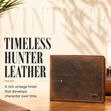 Load image into Gallery viewer, Hunter Genuine Leather Bifold Wallet for Men | 5 Card Slots, ID Window &amp; Cash Compartment (STYLE ID #19)
