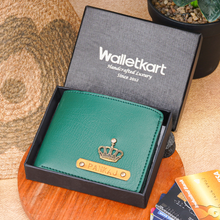 Load image into Gallery viewer, Personalised Leather Name Men's Wallet with Charm
