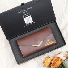 Load image into Gallery viewer, Personalized Leather Name Women&#39;s Clutch | Best Customised Gift for Girlfriend Friend Wife Mother &amp; Sister
