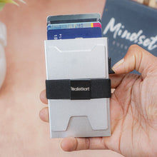Load image into Gallery viewer, Walletkart RFID Blocking Metal Card Holder Wallet for Men | Slim Pop-Up Card Wallet with Cash Strap | Silver (STYLE ID #39)
