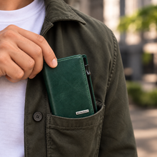 Load image into Gallery viewer, VALENTE Men's Genuine Leather RFID Blocking Bi-Fold Wallet – 6 Pop-Up Cards, 3 Card Slots, 1 ID Window, Magnetic Closure (STYLE ID#44)
