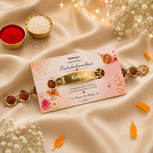Load image into Gallery viewer, Personalized Executive Leather Wallet with Custom Name Rudraksha Rakhi | Premium Gift Box with Roli &amp; Chawal | Raksha Bandhan Gift for Brother

