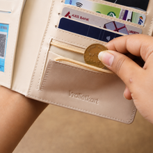 Load image into Gallery viewer, Personalized Family Passport Organizer for 4 Passports | Custom Name Travel Document Wallet with 8 Card Slots | Passport Cover for Men &amp; Women
