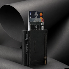 Load image into Gallery viewer, WALLETKART RFID Blocking Slim Card Holder Wallet for Men | Pull-Down Quick Card Access | Zipper Coin Pocket | ID Card Slot | Compact Leather Wallet  (STYLE ID #26)
