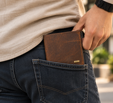 Load image into Gallery viewer, Hunter Genuine Leather Bifold Wallet for Men | 5 Card Slots, ID Window &amp; Cash Compartment (STYLE ID #19)
