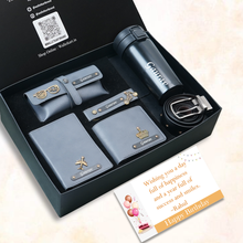 Load image into Gallery viewer, Birthday Special Personalized Gift Combo for Him – 6-in-1 Custom Gift Set with Wallet &amp; Coffee Travel Mug
