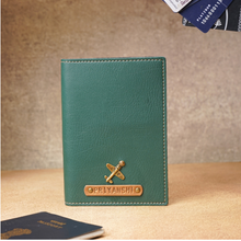 Load image into Gallery viewer, Elegant Personalized Passport Case with Name on leather strip with hand embossed
