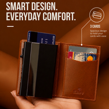 Load image into Gallery viewer, WALLETKART RFID Blocking Slim Card Holder Wallet for Men | Pull-Down Quick Card Access | Zipper Coin Pocket | ID Card Slot | Compact Leather Wallet  (STYLE ID #26)
