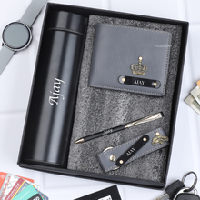 Load image into Gallery viewer, Personalized Leather Name Wallet Pen Keychain And Bottle For Men

