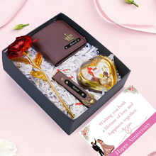 Load image into Gallery viewer, Personalised Anniversary Gift Set for Husband &amp; Boyfriend with Custom Name &amp; Charm
