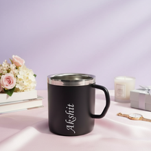 Load image into Gallery viewer, Customized Stainless Steel Coffee Mug | Matte Black

