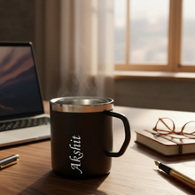 Load image into Gallery viewer, Customized Stainless Steel Coffee Mug | Matte Black
