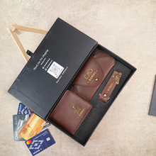 Load image into Gallery viewer, Personalized Leather Men's Wallet,Eyewear Case,Keychain Golden Foil Leather Strip With Name and Charm | Customised 3 In 1 Gift Combo For Boyfriend Husband &amp; Father On Birthday and Anniversary
