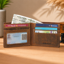 Load image into Gallery viewer, Hunter Genuine Leather Bifold Wallet for Men | 5 Card Slots, ID Window &amp; Cash Compartment (STYLE ID #19)
