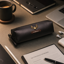 Load image into Gallery viewer, Perfect Gift for corporate &amp; Office – Customised Leather Pouch with Name &amp; Charm ( STYLE ID#52)
