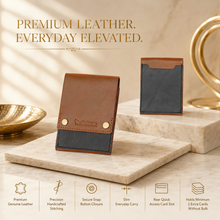 Load image into Gallery viewer, Premium Genuine Leather Slim Card Holder Wallet for Men | Compact Cash &amp; Card Organizer (Style ID #41)
