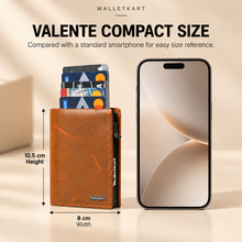 Load image into Gallery viewer, VALENTE Men's Genuine Leather RFID Blocking Bi-Fold Wallet – 6 Pop-Up Cards, 3 Card Slots, 1 ID Window, Magnetic Closure (STYLE ID#44)

