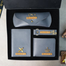 Load image into Gallery viewer, Personalized 4-in-1 Men’s Wallet Combo with Embossed Name Leather Strip &amp; Charm | Customized Premium Gift Set
