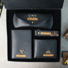 Load image into Gallery viewer, Personalized 4-in-1 Men’s Wallet Combo with Embossed Name Leather Strip &amp; Charm | Customized Premium Gift Set
