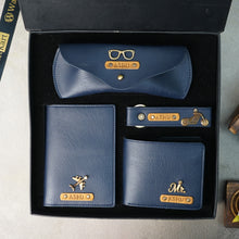 Load image into Gallery viewer, Personalized 4-in-1 Men’s Wallet Combo with Embossed Name Leather Strip &amp; Charm | Customized Premium Gift Set

