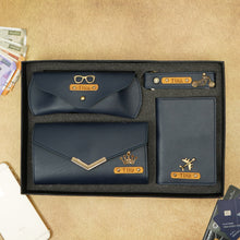 Load image into Gallery viewer, Personalized Name Emboosed 4 in 1  Clutch Combo Gift for Girlfriend | Customized Gift for Girlfriend | Engraved Gifts for Her
