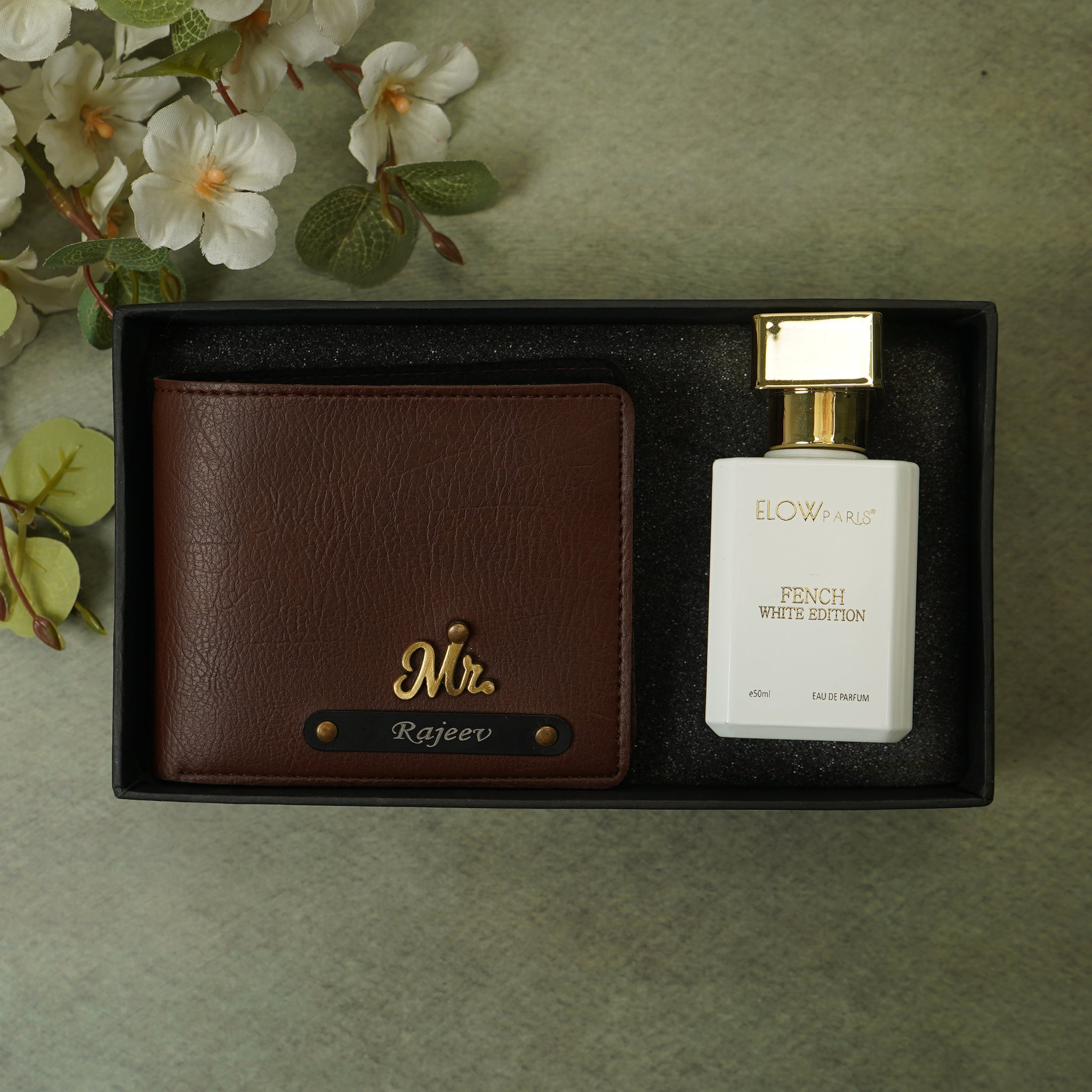 Personalized 2-in-1 Leather Wallet Gift Set for Men | Wallet & Perfume ...