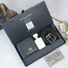 Load image into Gallery viewer, Personalised Gentleman’s Gift Set for Men – Leather Wallet, Belt, Perfume
