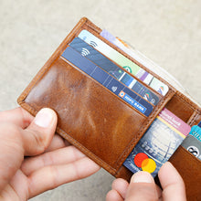 Load image into Gallery viewer, Genuine Leather RFID Bi-Fold Wallet Men – 8 Card Slots + 3 Front Quick-Access + 1 ID + 2 Cash Compartments, Ultra-Slim Wallet(STYLE ID #32)
