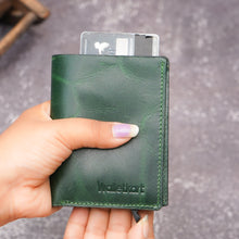 Load image into Gallery viewer, WALLETKART VALENTE Smart RFID Card Holder Wallet for Men | Genuine Leather &amp; Aluminum Pop-Up Wallet | Modern Minimalist EDC Wallet (Style ID #44)
