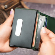 Load image into Gallery viewer, WALLETKART VALENTE Smart RFID Card Holder Wallet for Men | Genuine Leather &amp; Aluminum Pop-Up Wallet | Modern Minimalist EDC Wallet (Style ID #44)
