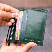 Load image into Gallery viewer, WALLETKART VALENTE Smart RFID Card Holder Wallet for Men | Genuine Leather &amp; Aluminum Pop-Up Wallet | Modern Minimalist EDC Wallet (Style ID #44)
