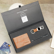 Load image into Gallery viewer, Genuine Oil Crunch Leather Wallet, Keychain &amp; Pen Combo for Men | Premium Slim Bifold Wallet with Cash Pocket, Card Slots, Matching Keychain &amp; Pen (STYLE ID #29)

